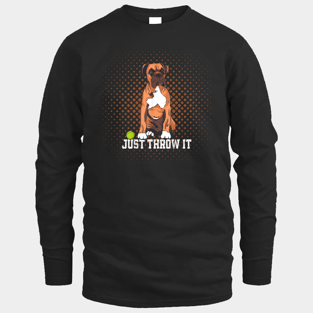 Boxer Love Just Throw It Long Sleeve- Black