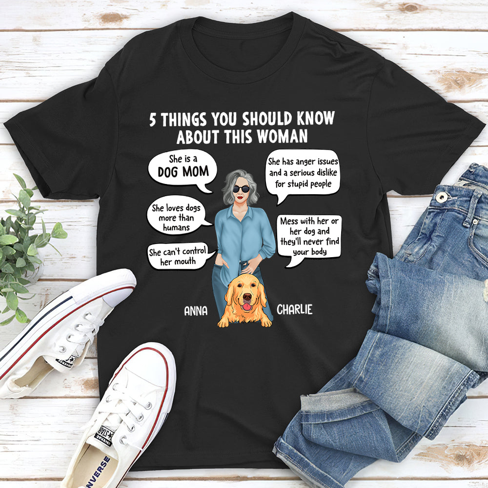 5 Things Dog Mom - Personalized Custom Unisex T-shirt